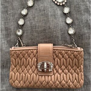Miu Miu Matelasse Crystal Purse